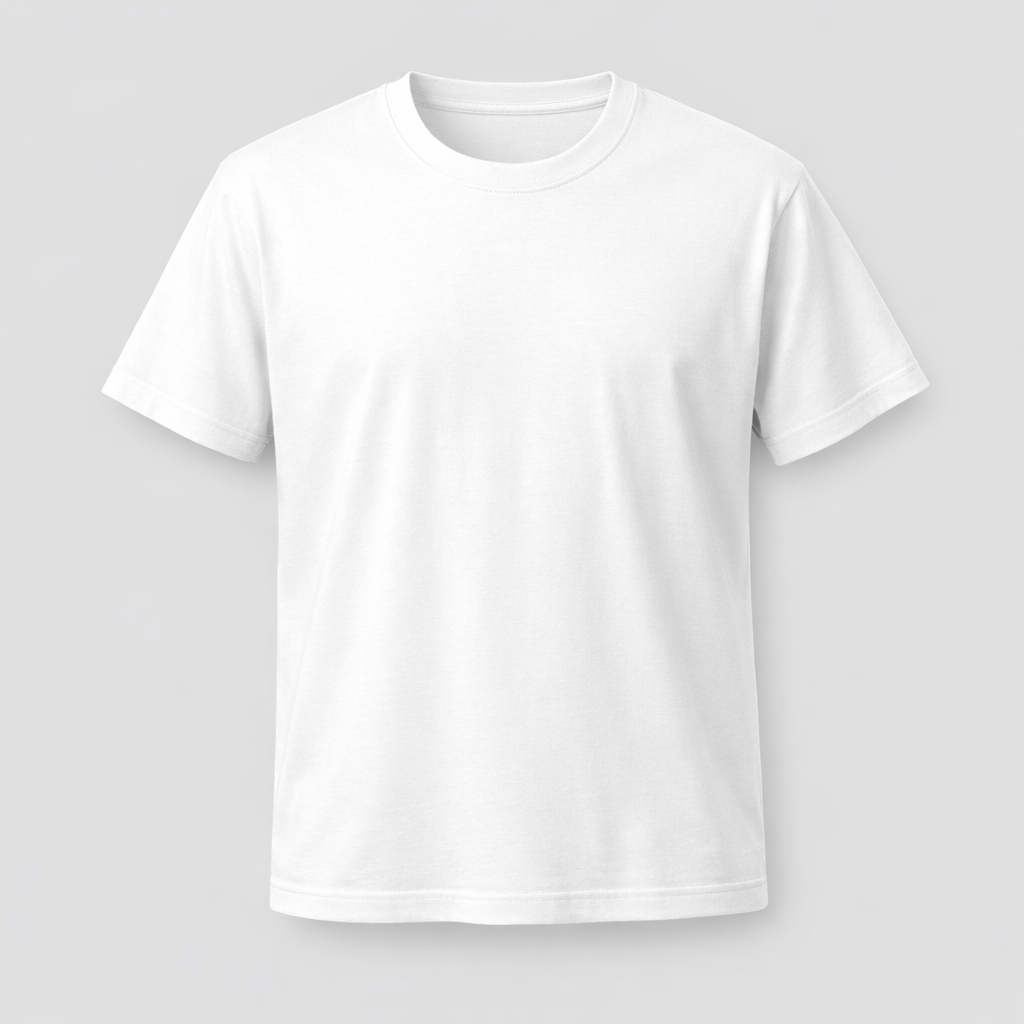 Weißes T-Shirt als Basis für individuellen DTF-Textildruck